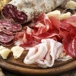 Italian meat platter - prosciutto ham, bresaola, pancetta, salami and parmesan